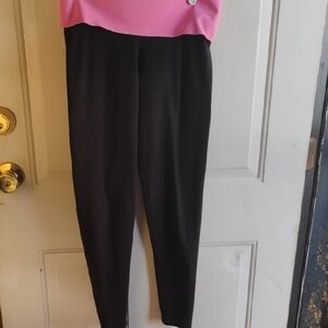 Victoria's Secret Pink and Black Fold Over Leggings